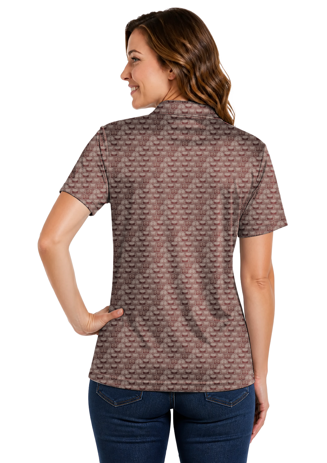 Lowrise Highleg Double Take Golf Polo Shirt 06 – female back