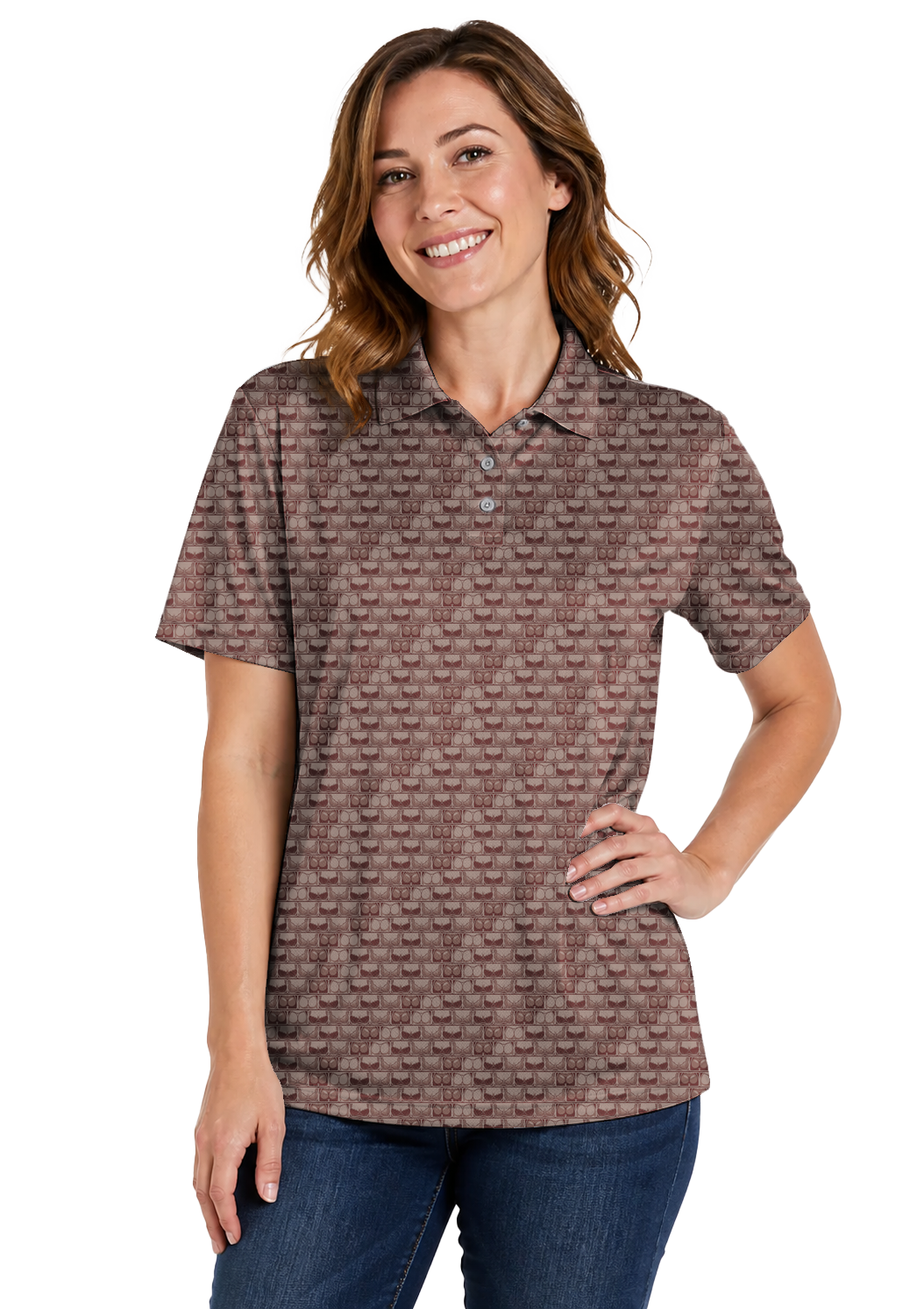 Lowrise Highleg Double Take Golf Polo Shirt 06 – female front