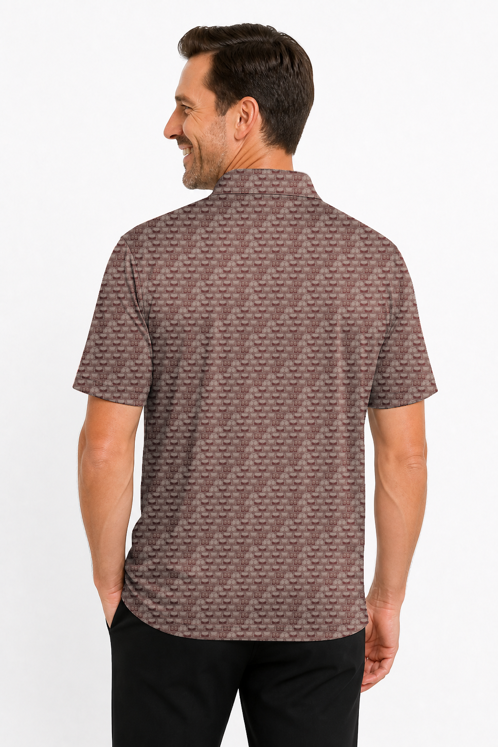 Lowrise Highleg Double Take Golf Polo Shirt 06 – male back