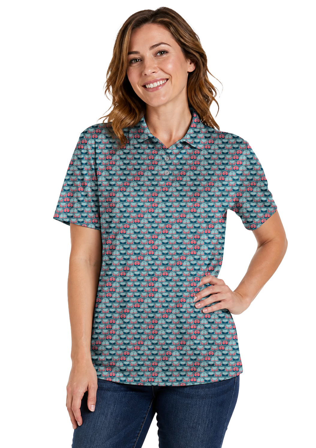 Lowrise Highleg Double Take Golf Polo Shirt 11 – female front