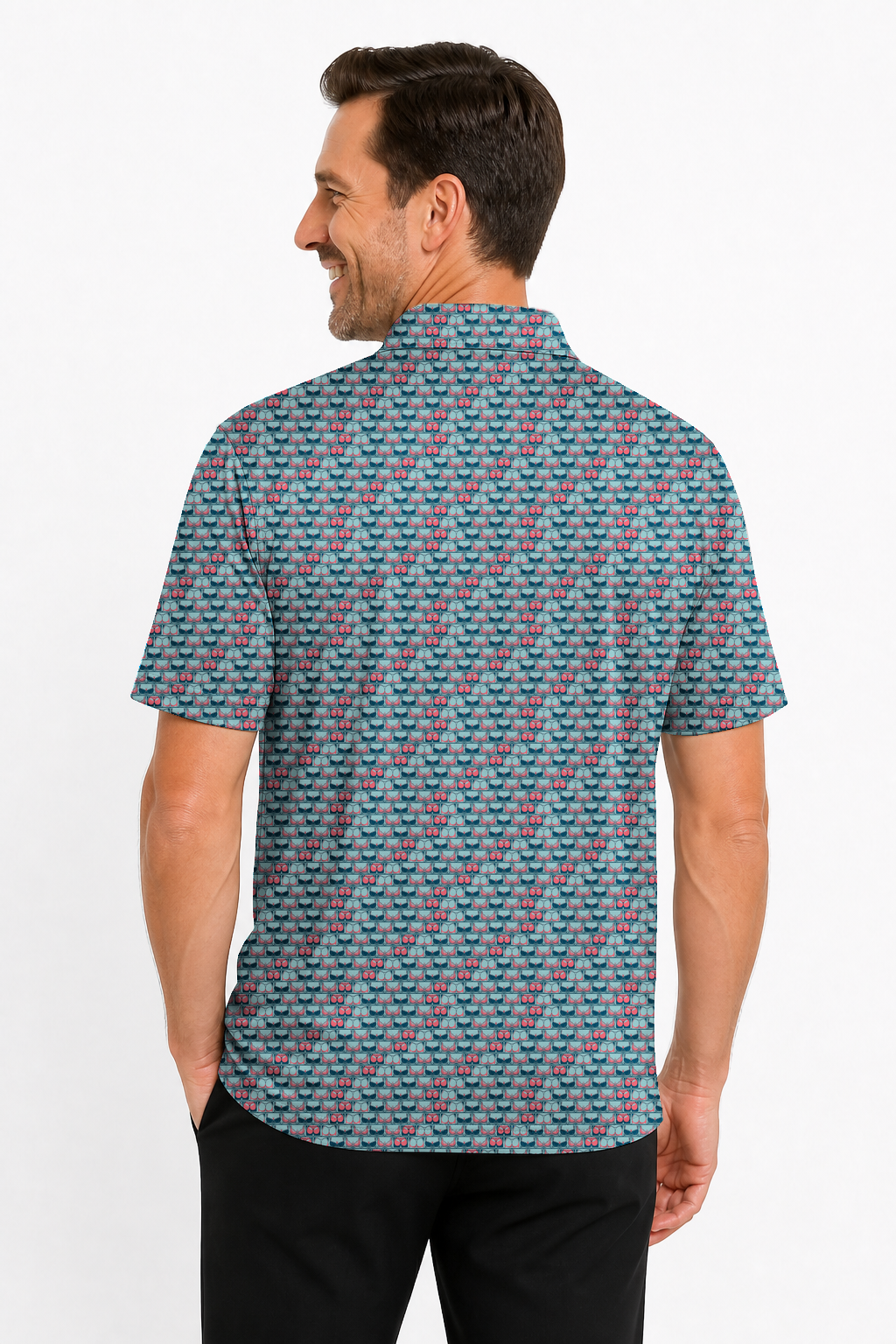 Lowrise Highleg Double Take Golf Polo Shirt 11 – male back