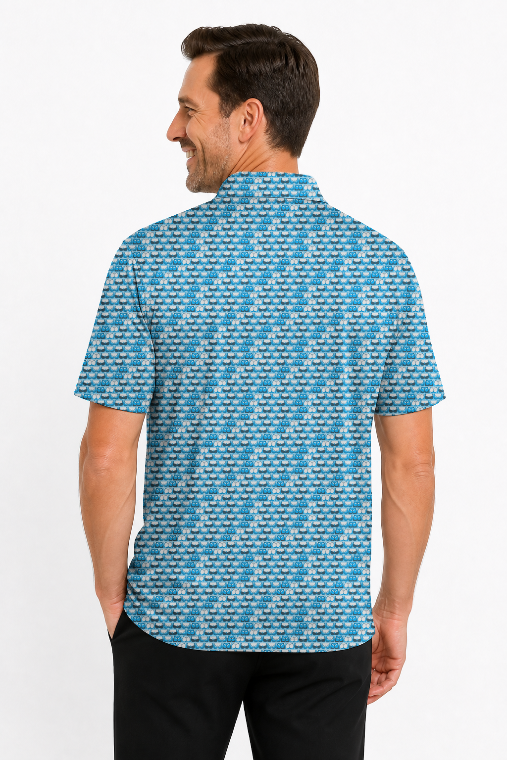 Lowrise Highleg Double Take Golf Polo Shirt 09 – male back