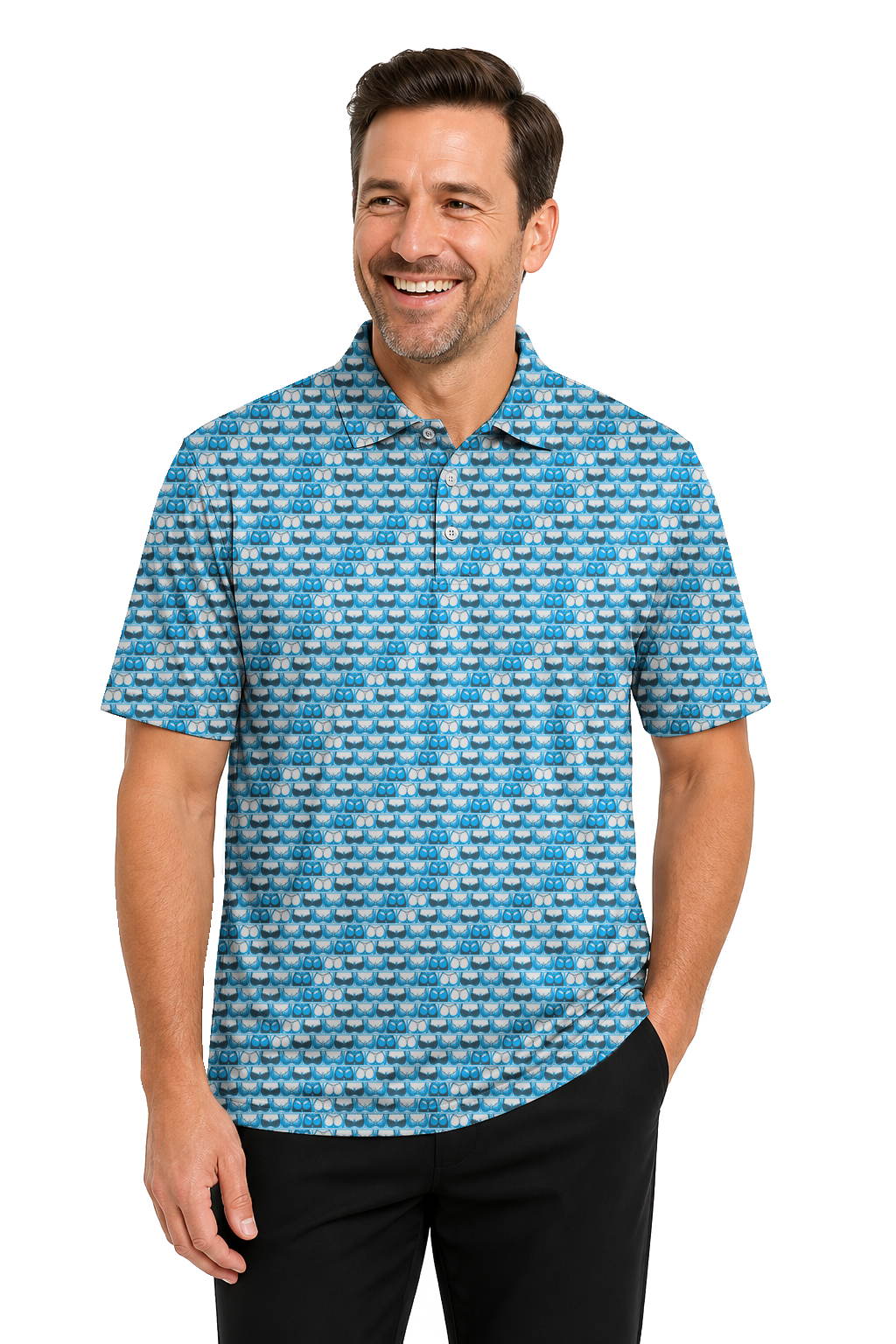 Lowrise Highleg Double Take Golf Polo Shirt 09 – male front