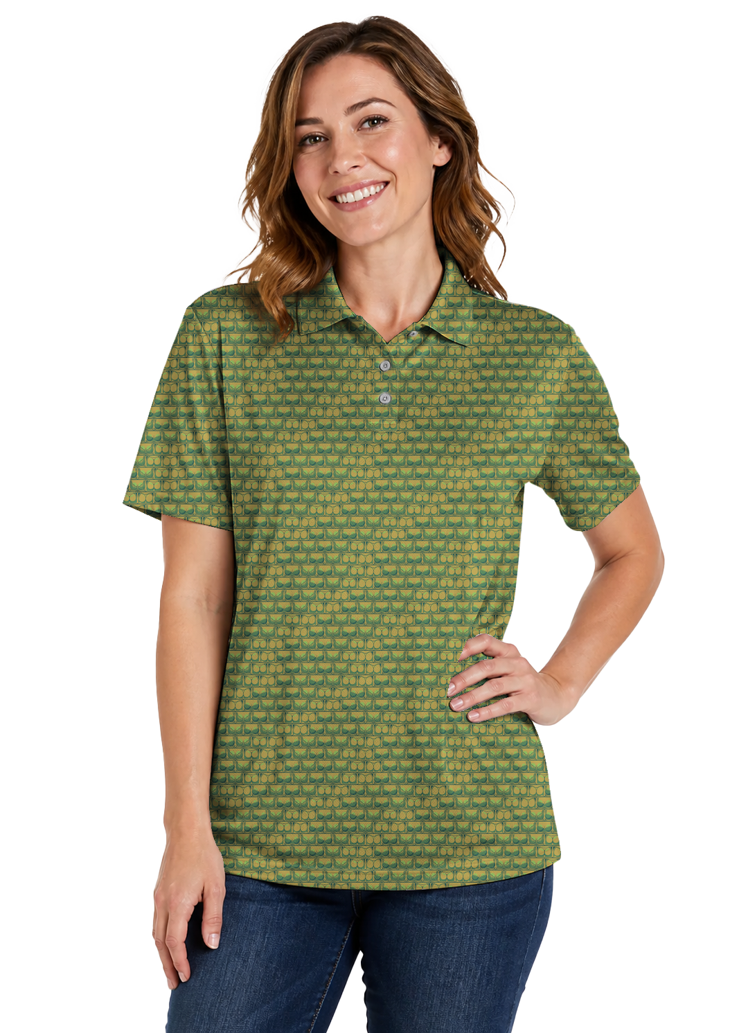 Lowrise Highleg Double Take Golf Polo Shirt 07 – female front