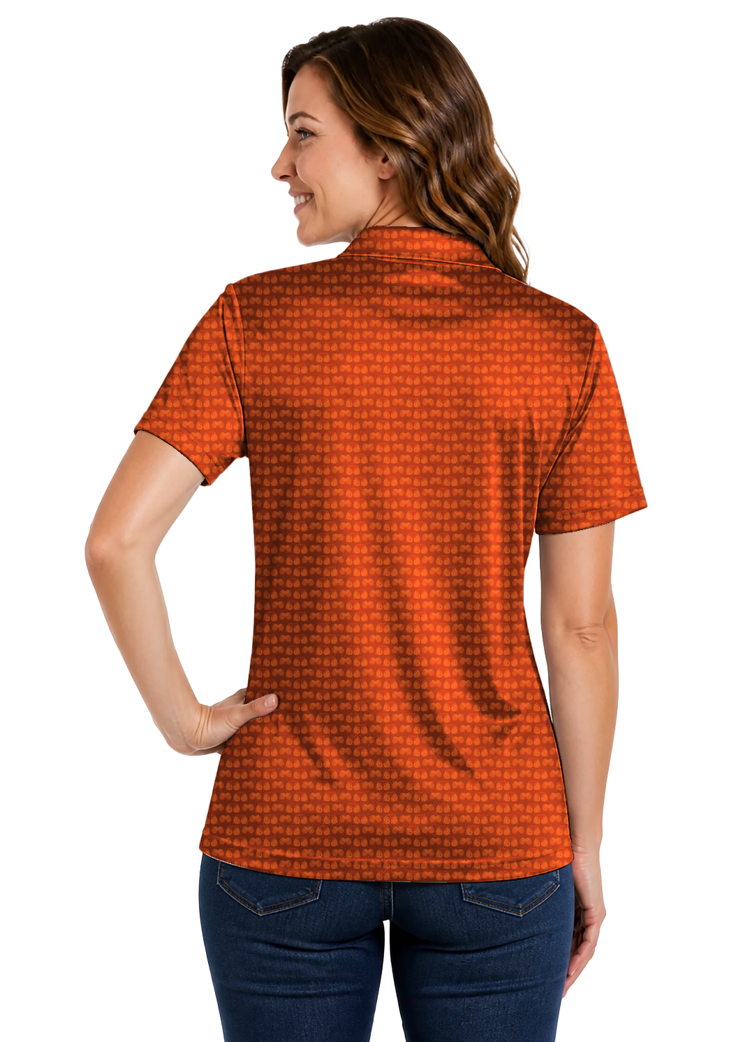 Halloween Web Bone Double Take Golf Polo Shirt 02 – female back