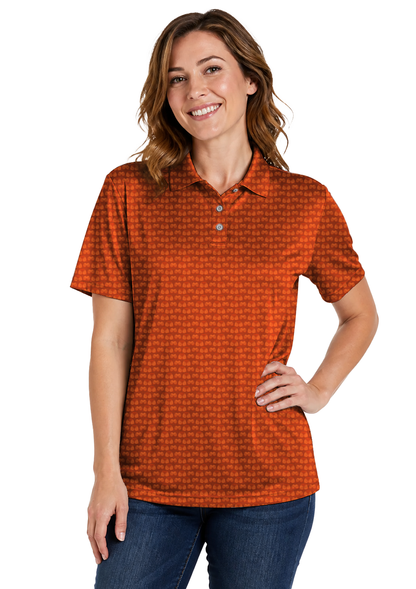 Halloween Web Bone Double Take Golf Polo Shirt 02 – female front