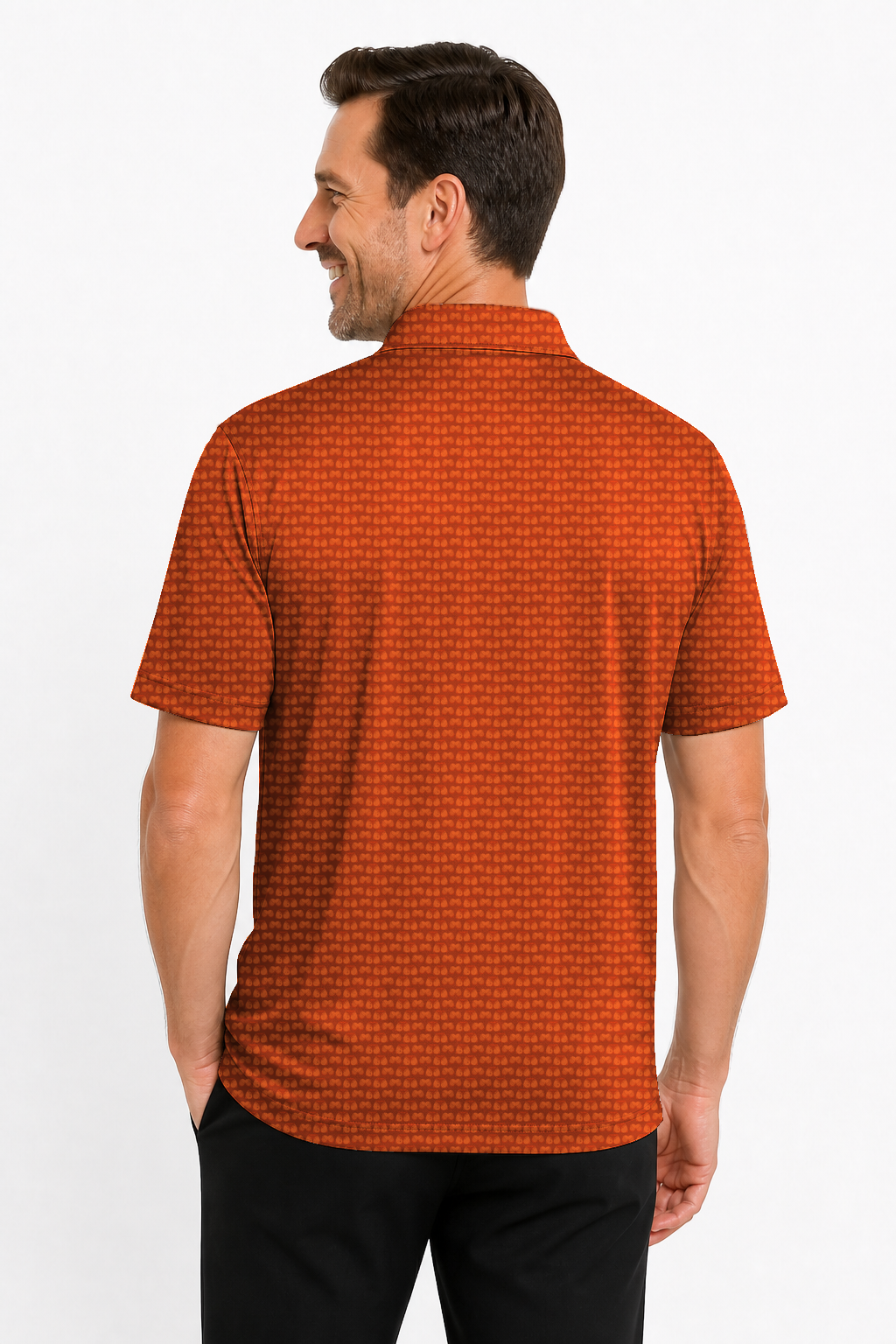 Halloween Web Bone Double Take Golf Polo Shirt 02 – male back