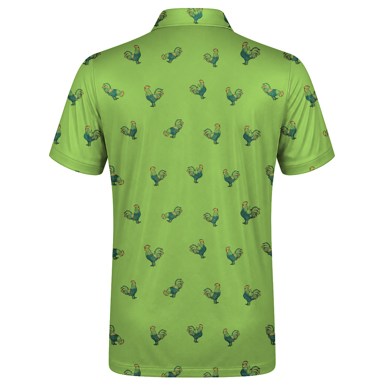 Animal Hidden 04 Rooster Folk Cut Paper Double Take Golf Polo… 02 – flat back