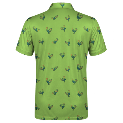 Animal Hidden 04 Rooster Folk Cut Paper Double Take Golf Polo… 02 – flat back