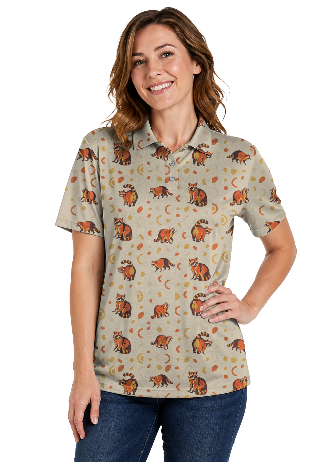 Animal Hidden 06 Raccoon Mid Century Desert Double Take Golf… 02 – female front