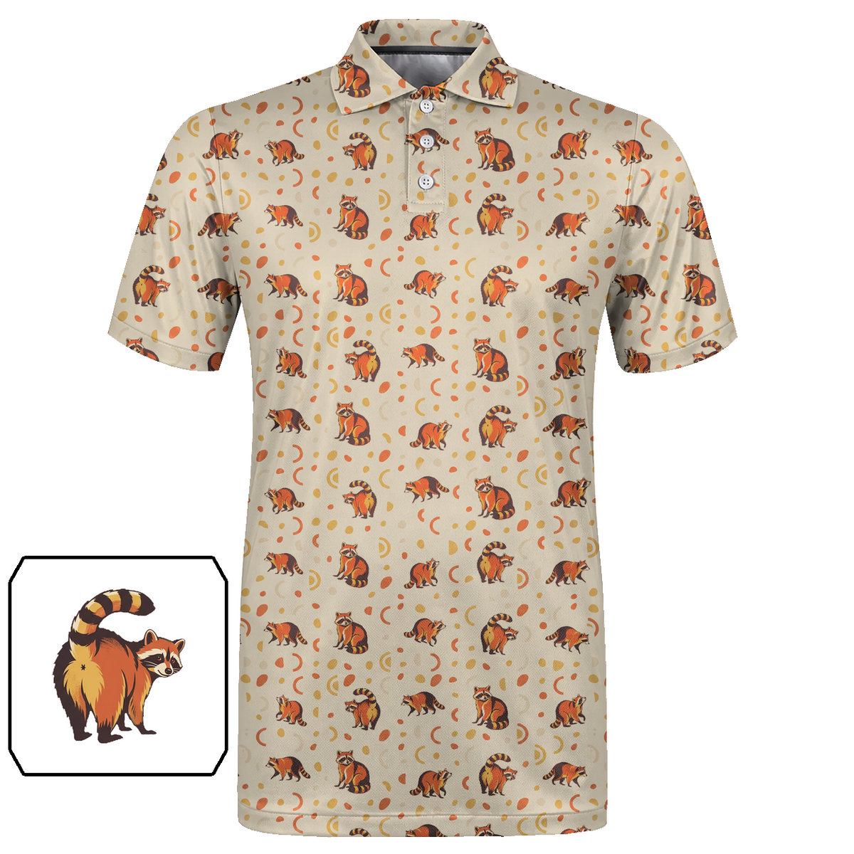 Animal Hidden 06 Raccoon Mid Century Desert Double Take Golf… 02 – flat front