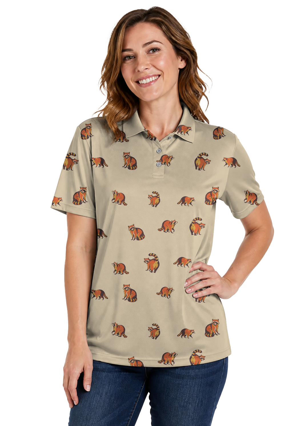 Animal Hidden 06 Raccoon Mid Century Desert Double Take Golf… 03 – female front