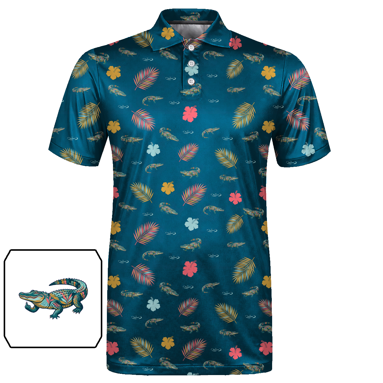 Animal Hidden 08 Alligator Tropical Botanical Maximal Double… 01 – flat front