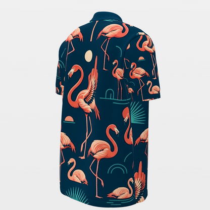 Flamingo After Dark Golf Polo Shirt – Back Right product view