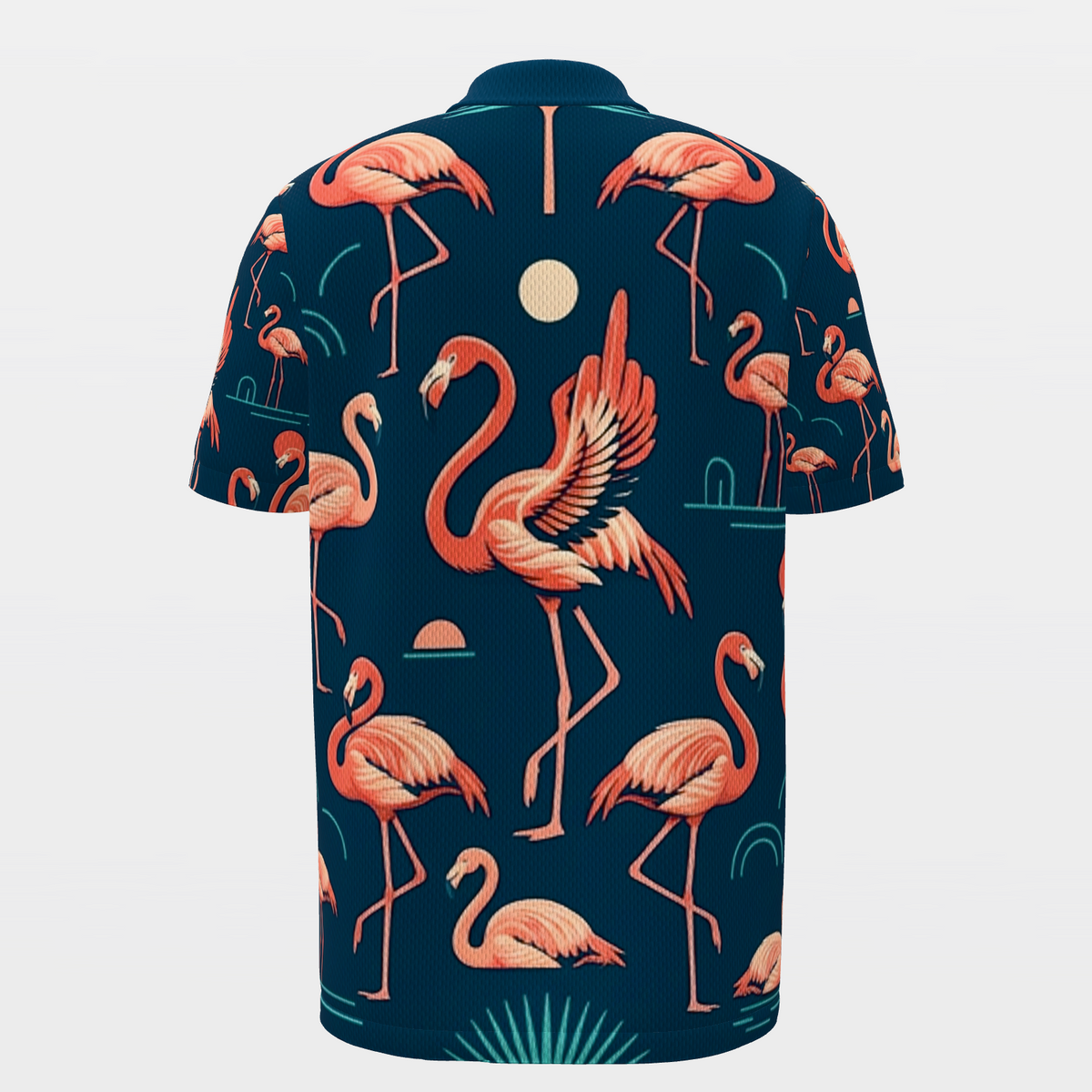 Flamingo After Dark Golf Polo Shirt – Back product view