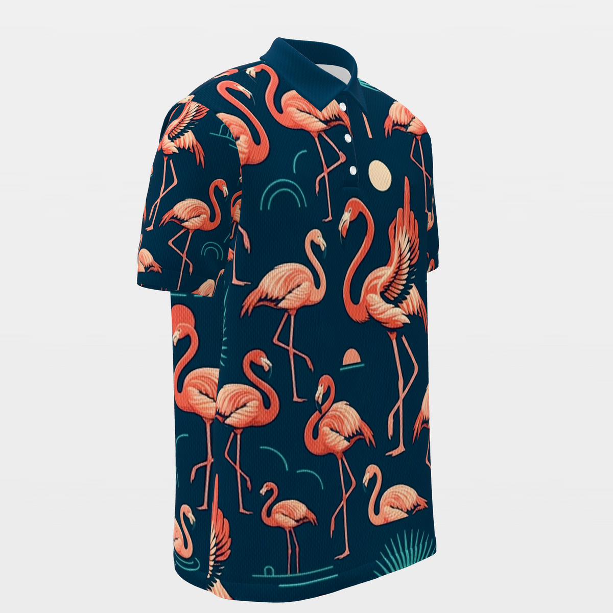 Flamingo After Dark Golf Polo Shirt – Front Right product view