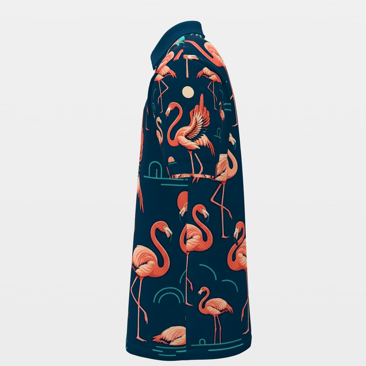 Flamingo After Dark Golf Polo Shirt – Left product view