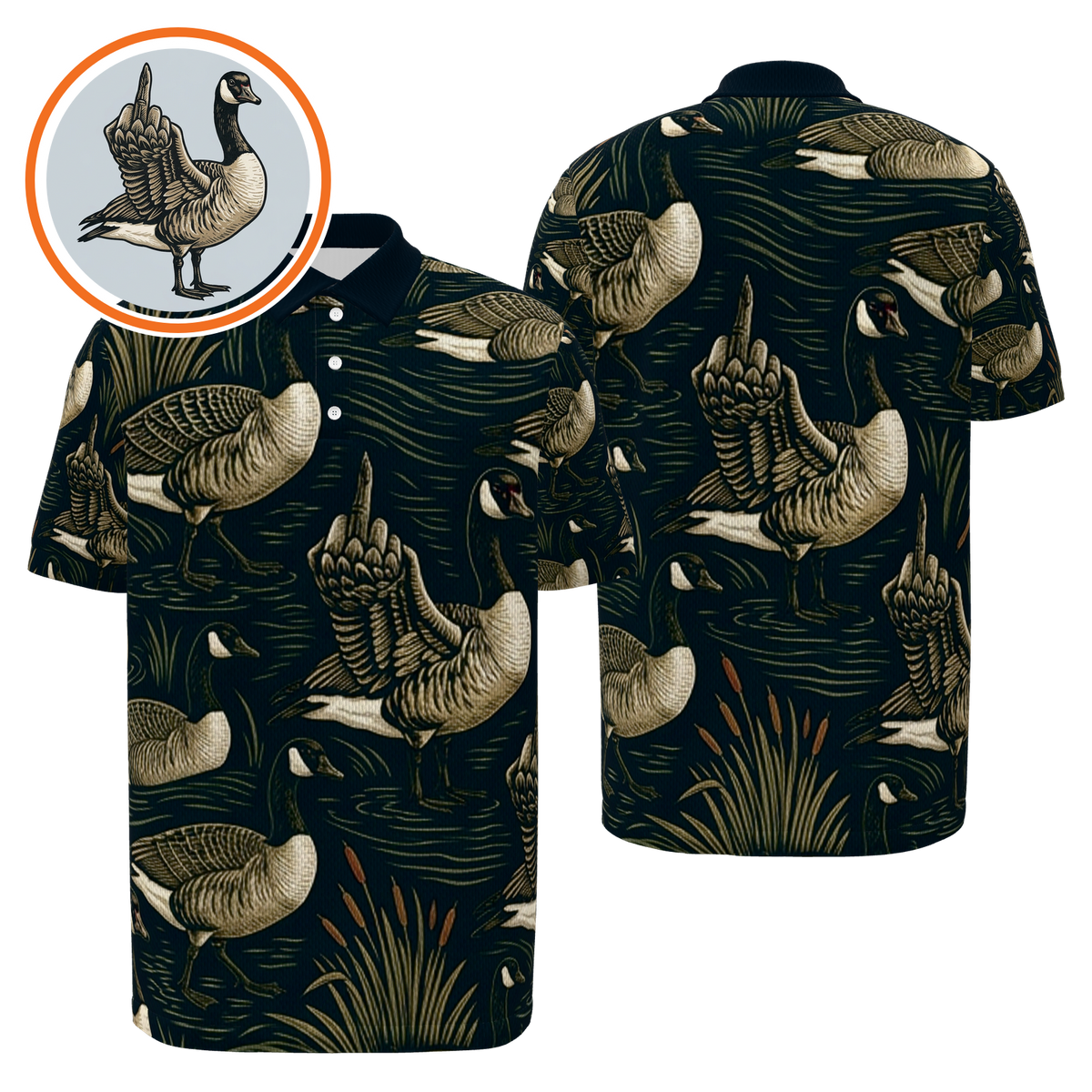 Canada Goose Marsh Lines Golf Polo Shirt – Front Back product view