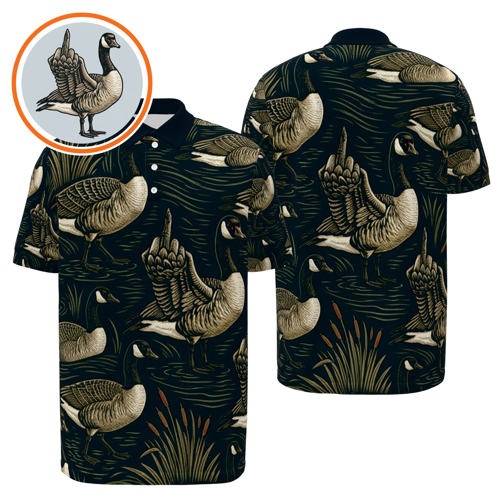 Canada Goose Marsh Lines Golf Polo Shirt – Front Back product view