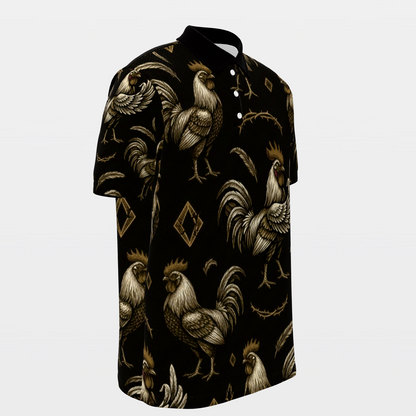 Rooster Thorn Diamond Golf Polo Shirt – Front Right product view