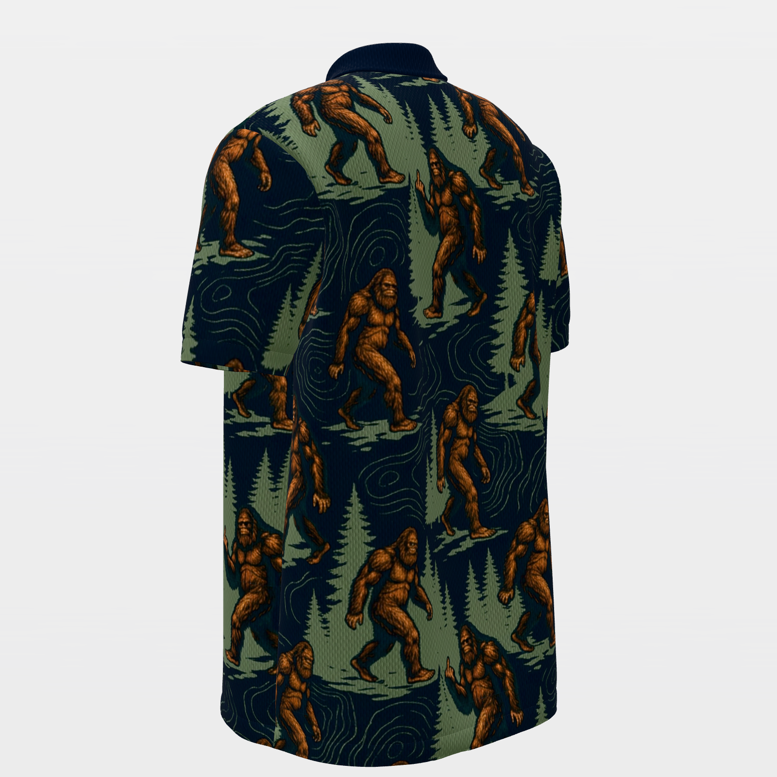 Bigfoot Pine Trail Golf Polo Shirt – Back Left product view