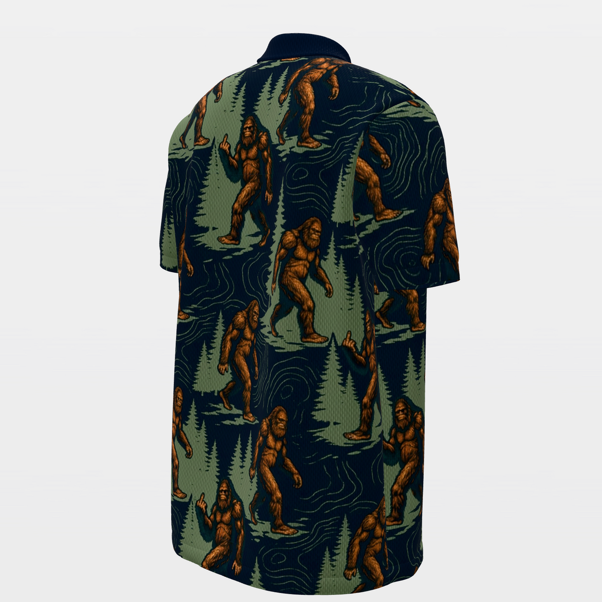 Bigfoot Pine Trail Golf Polo Shirt – Back Right product view