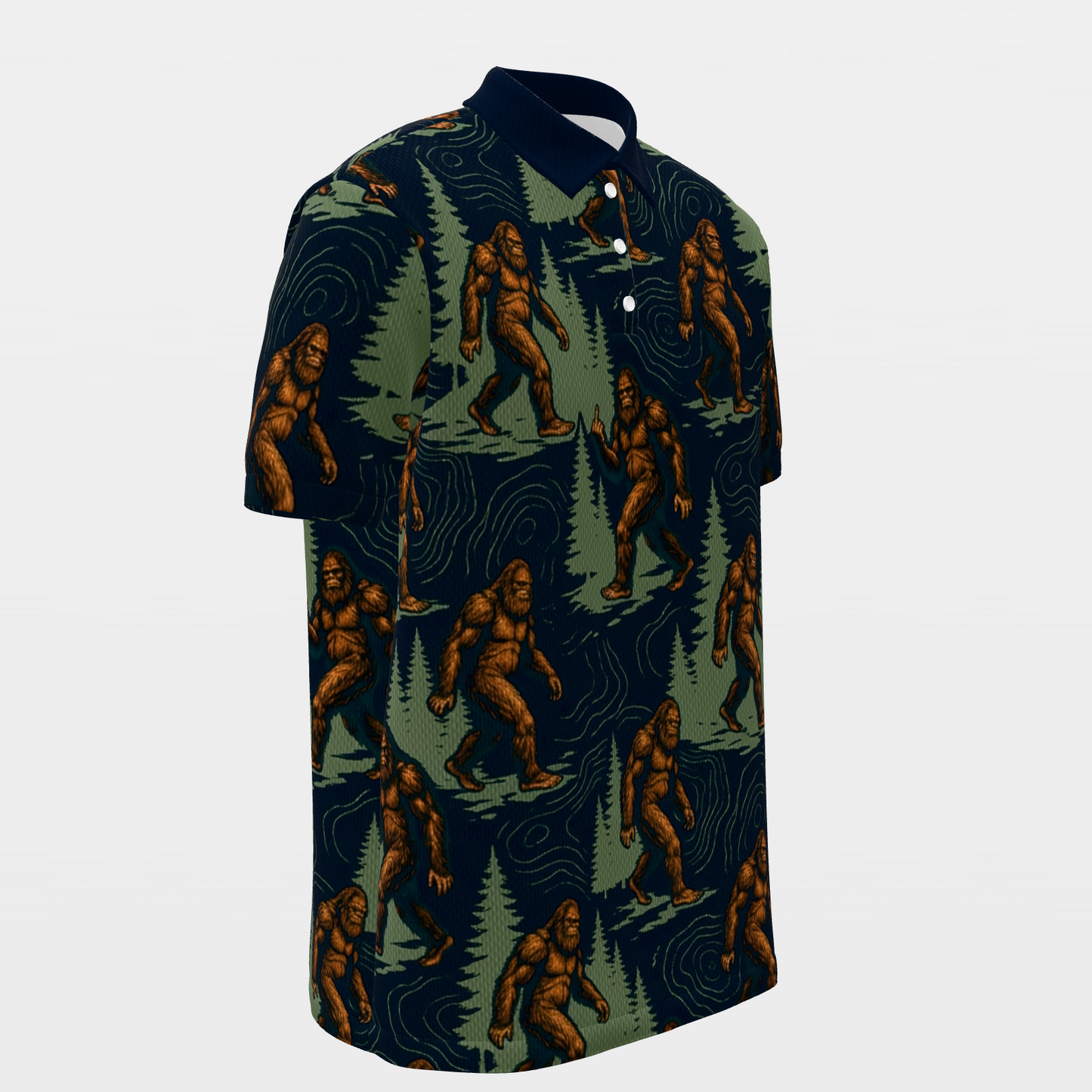 Bigfoot Pine Trail Golf Polo Shirt – Front Right product view