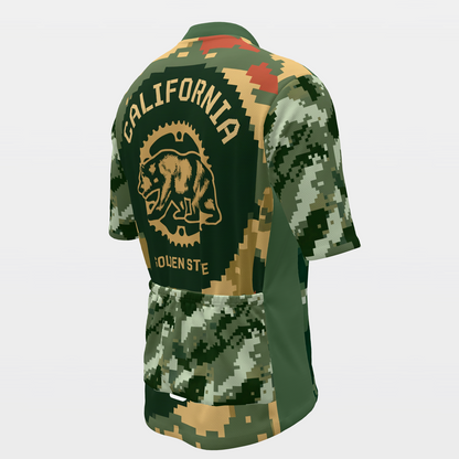 California Digital Pixel Camo Cycling Jersey – Back Right product view