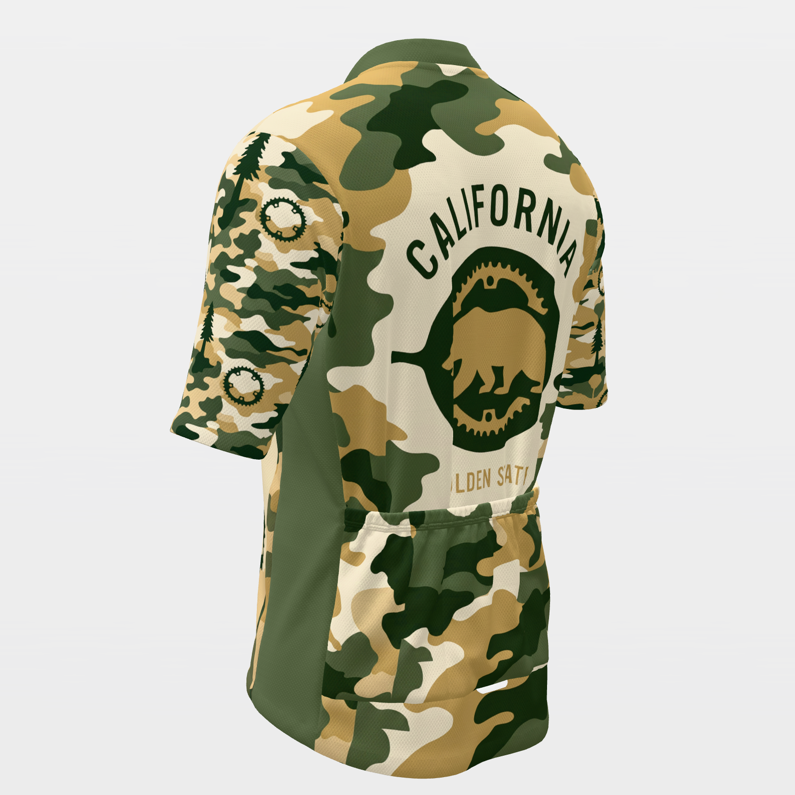 California State Silhouette Camo Cycling Jersey – Back Left product view