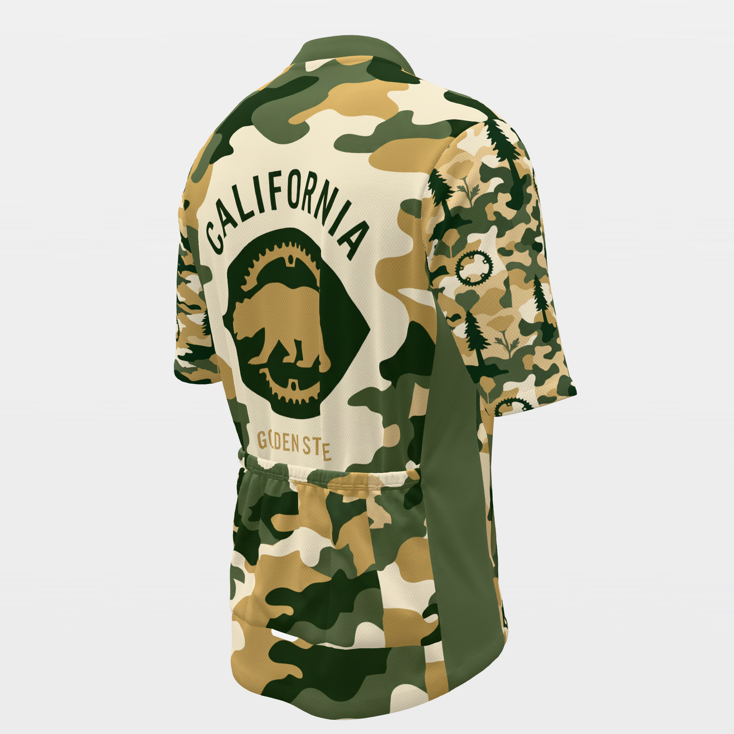 California State Silhouette Camo Cycling Jersey – Back Right product view