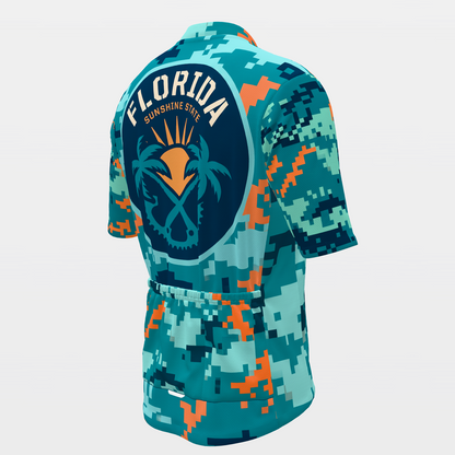 Florida Digital Pixel Camo Cycling Jersey – Back Right product view