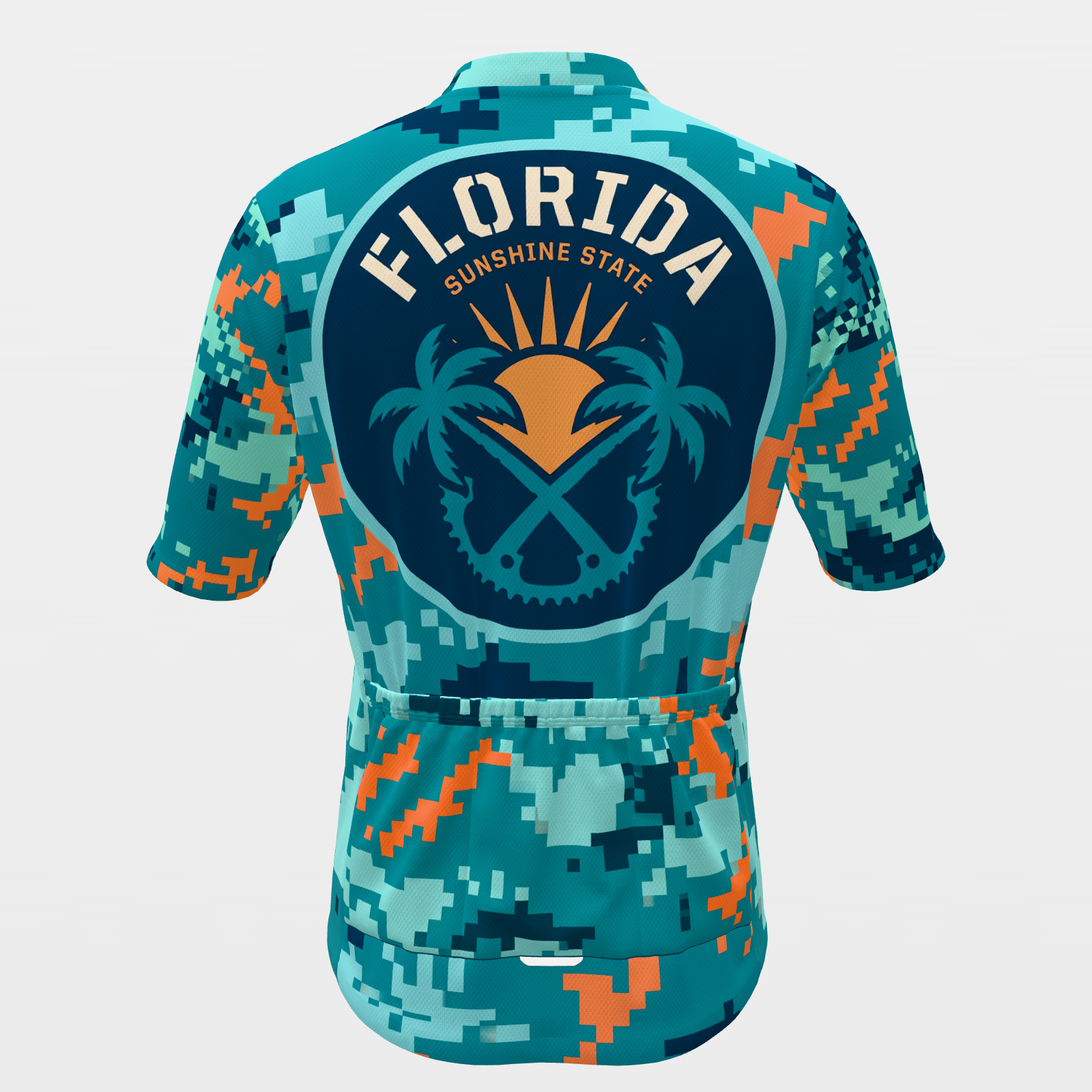 Florida Digital Pixel Camo Cycling Jersey – Back product view