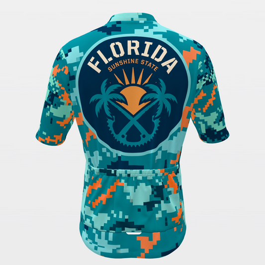 Florida Digital Pixel Camo Cycling Jersey – Back product view