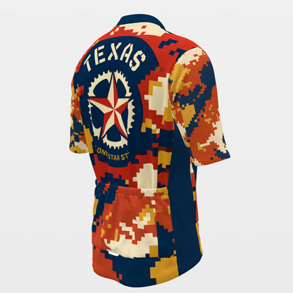 Texas Digital Pixel Camo Cycling Jersey – Back Right product view