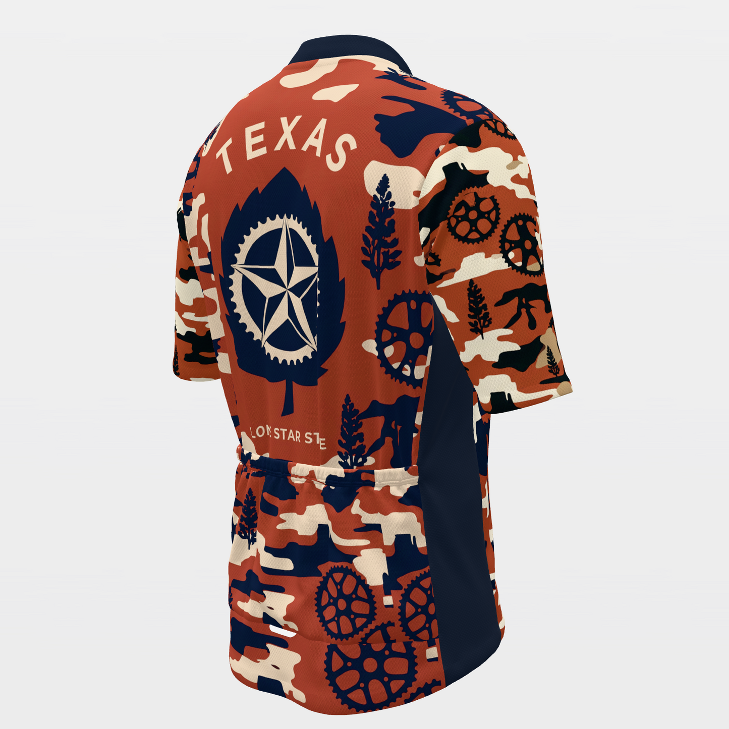 Texas State Silhouette Camo Cycling Jersey – Back Right product view