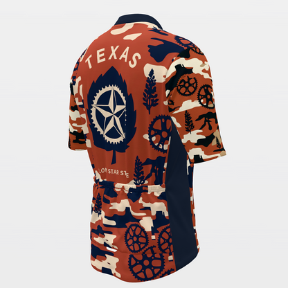 Texas State Silhouette Camo Cycling Jersey – Back Right product view
