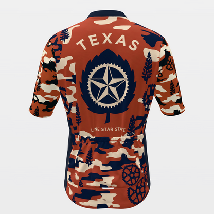 Texas State Silhouette Camo Cycling Jersey – Back product view