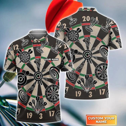 Dartboard Personalized Darts Button Polo — Design 06