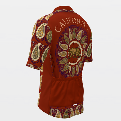 California Persian Paisley Cycling Jersey – Back Left product view
