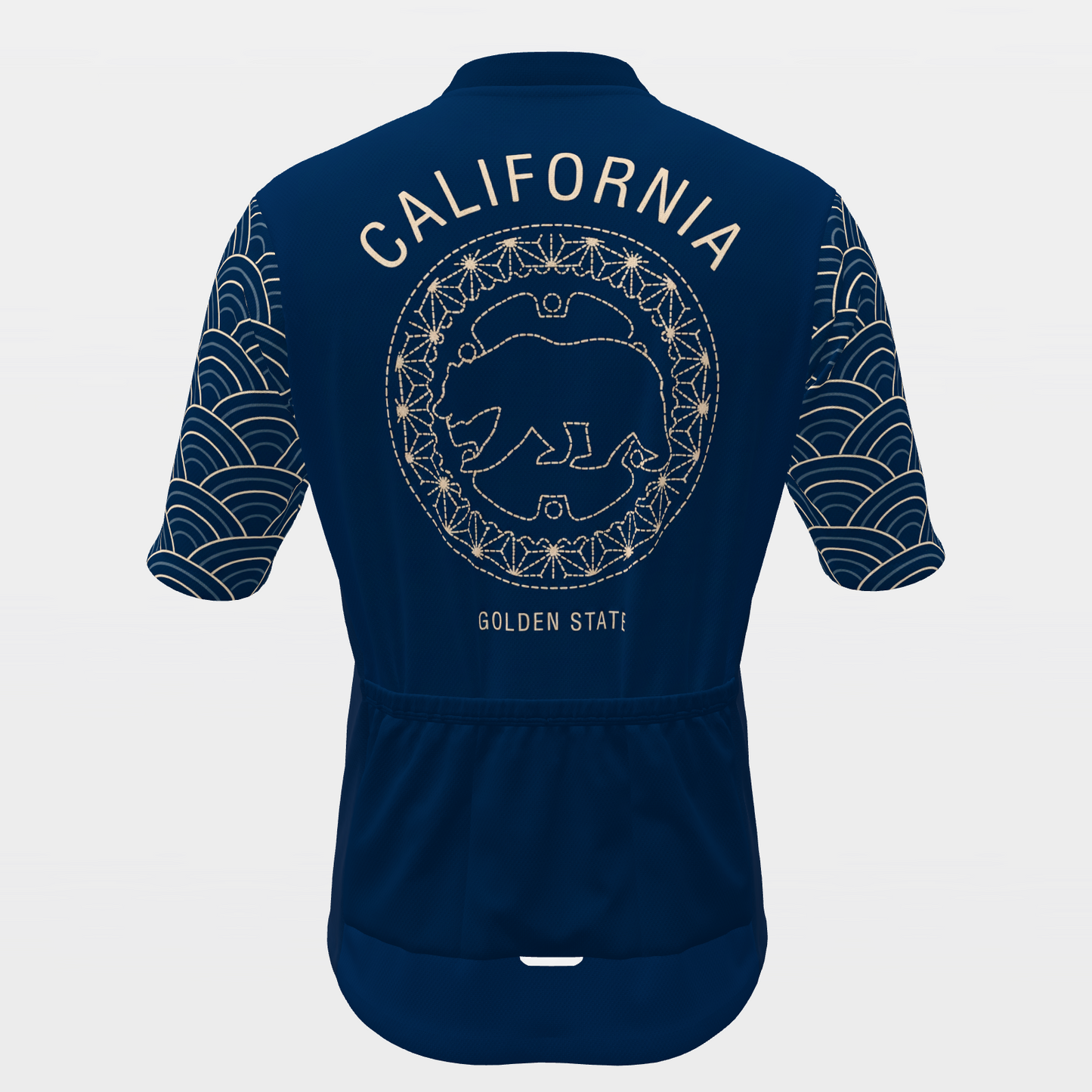 California Sashiko Indigo Stitch Cycling Jersey – Back product view