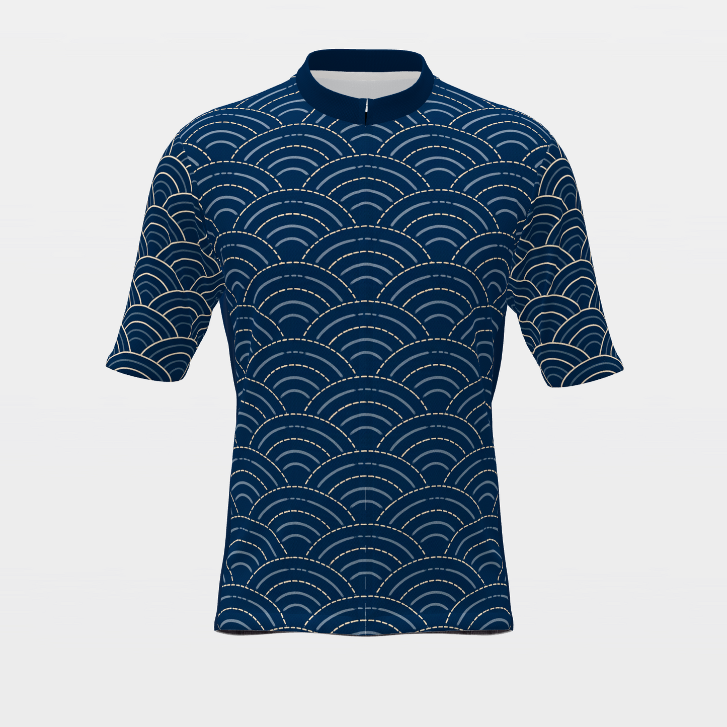 California Sashiko Indigo Stitch Cycling Jersey – Front product view