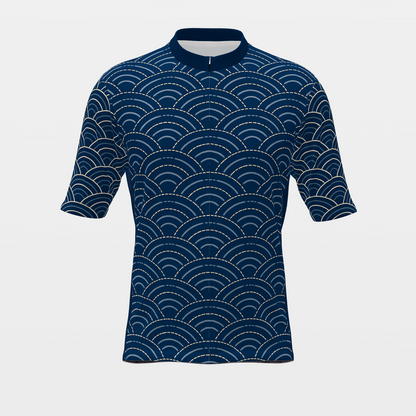 California Sashiko Indigo Stitch Cycling Jersey – Front product view