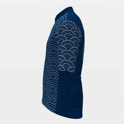 California Sashiko Indigo Stitch Cycling Jersey – Left product view