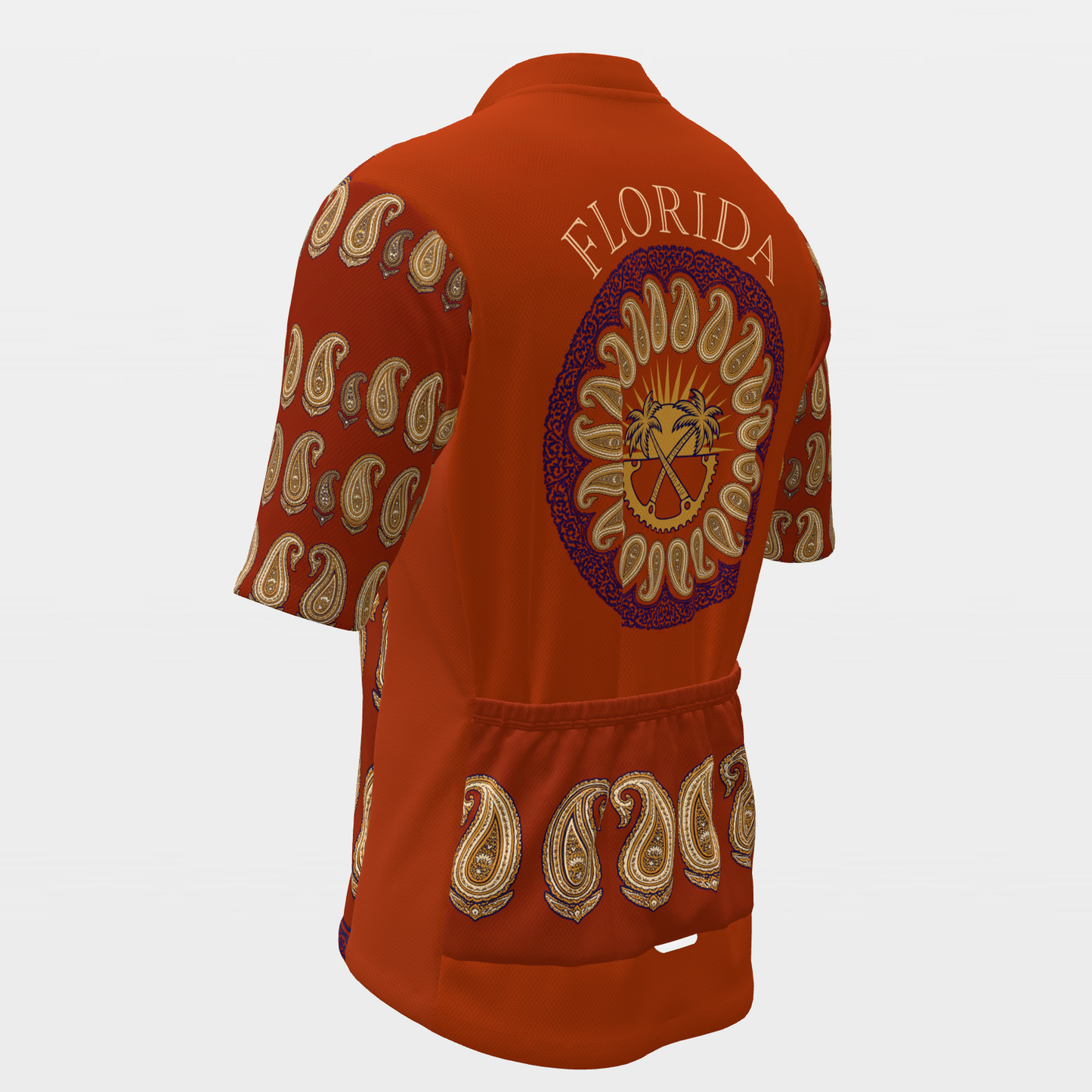 Florida Persian Paisley Cycling Jersey – Back Left product view