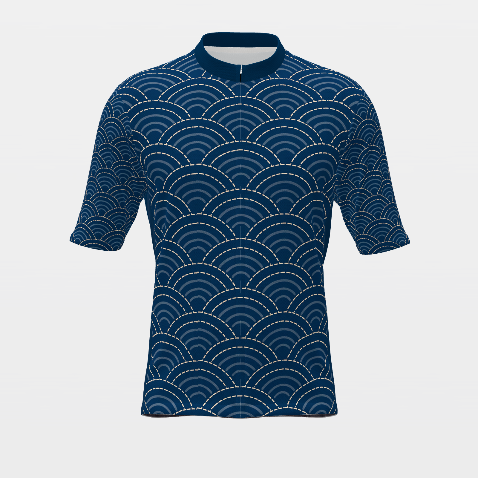 Florida Sashiko Indigo Stitch Cycling Jersey – Front product view