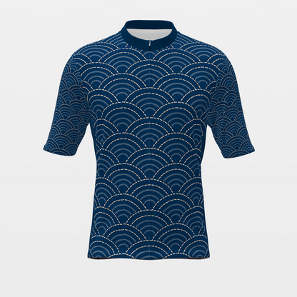 Florida Sashiko Indigo Stitch Cycling Jersey – Front product view