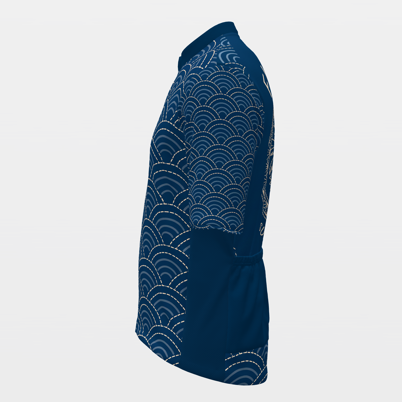 Florida Sashiko Indigo Stitch Cycling Jersey – Left product view