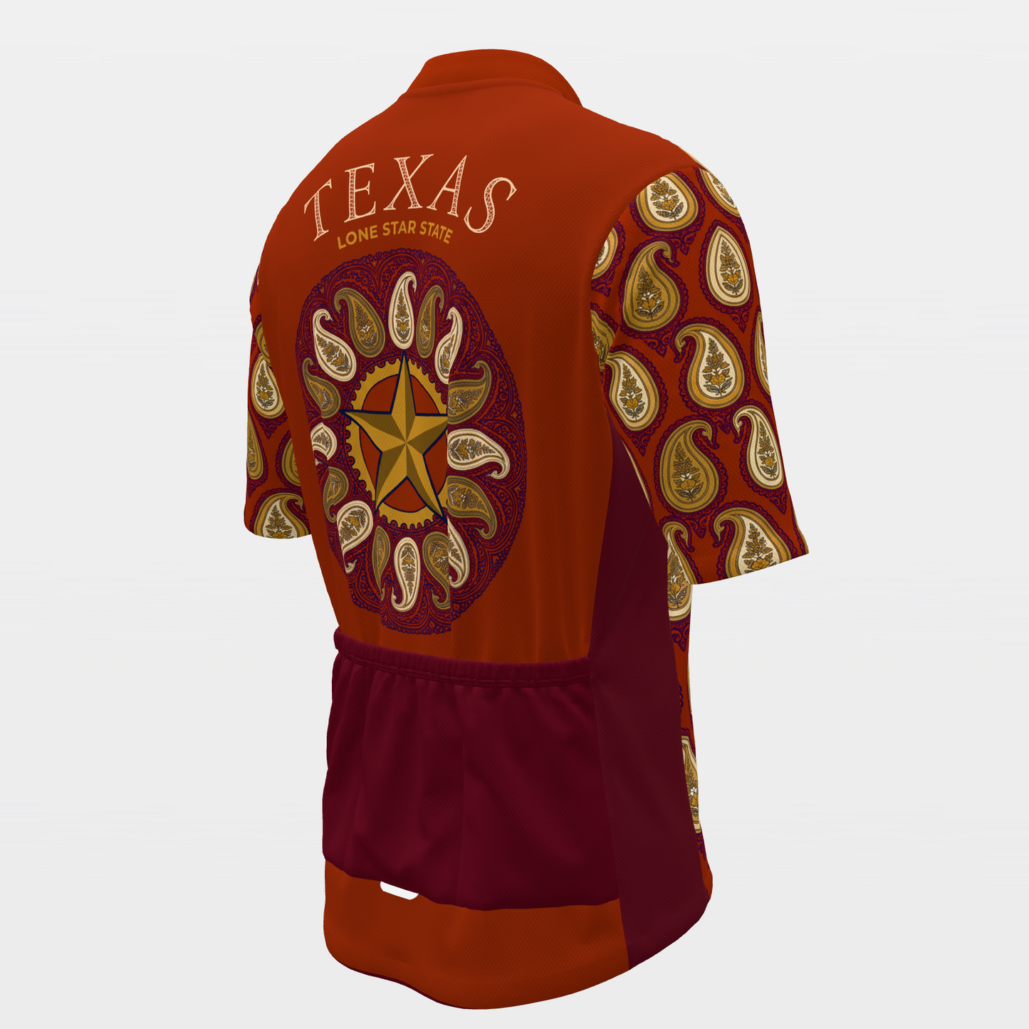 Texas Persian Paisley Cycling Jersey – Back Right product view