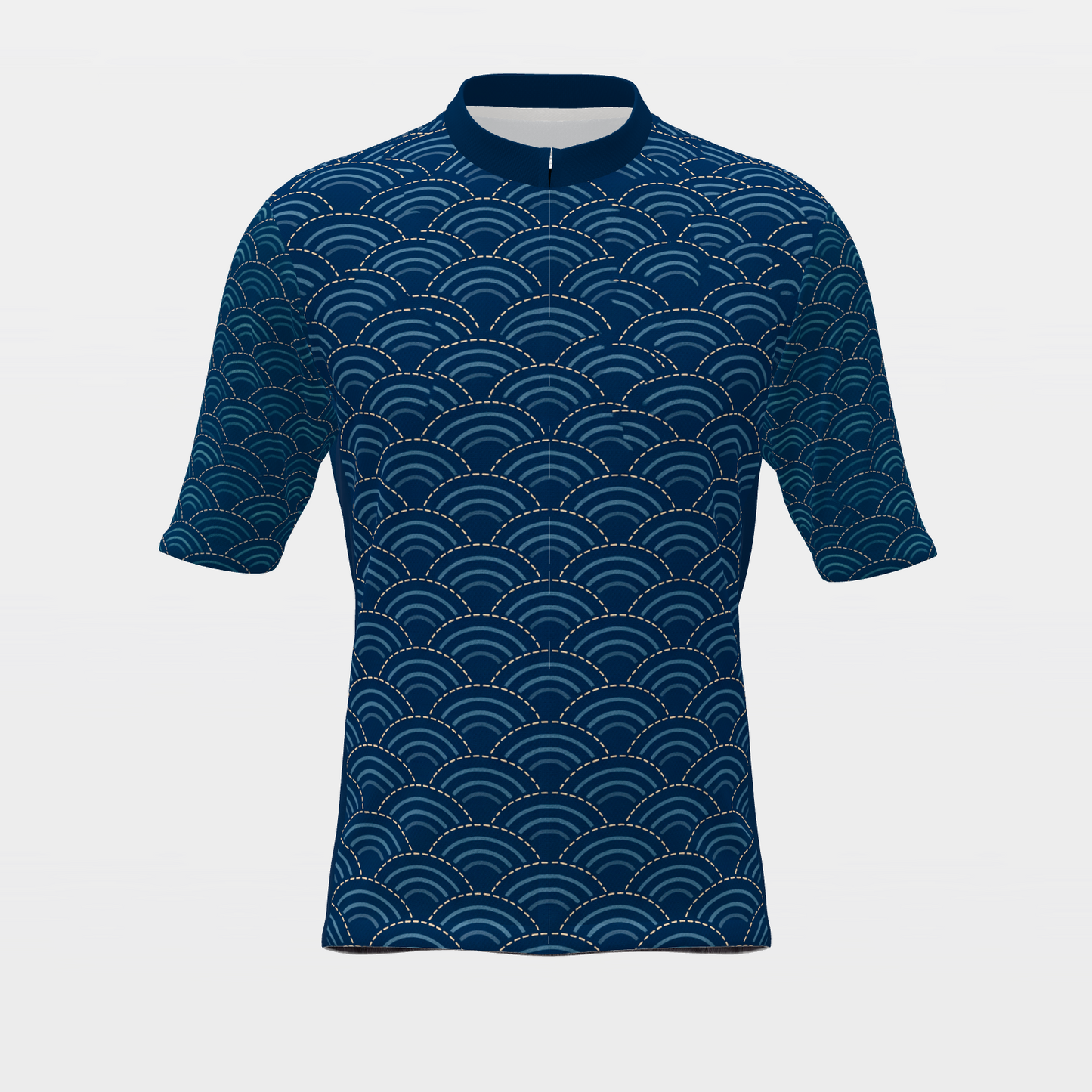 Texas Sashiko Indigo Stitch Cycling Jersey – Front product view
