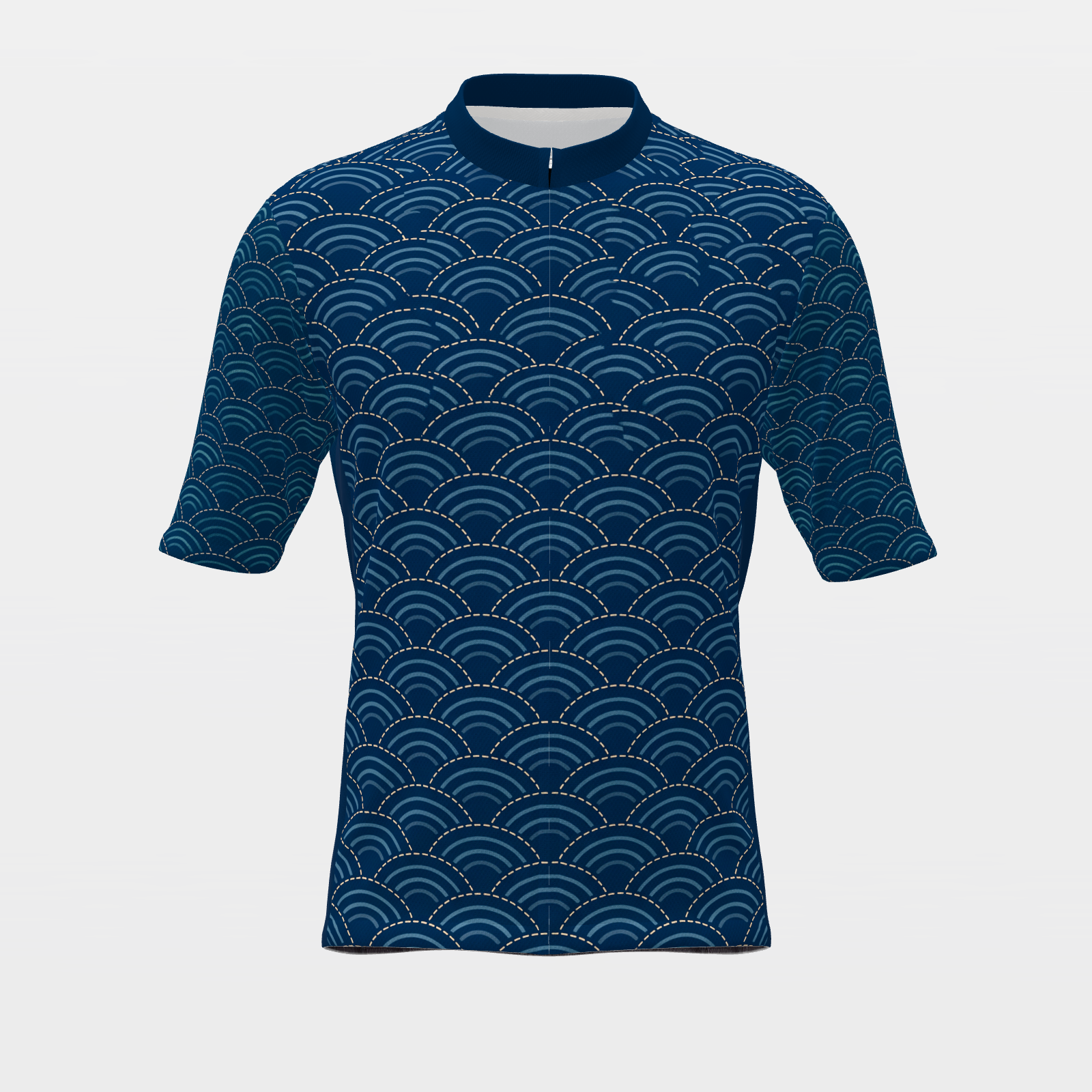 Texas Sashiko Indigo Stitch Cycling Jersey – Front product view